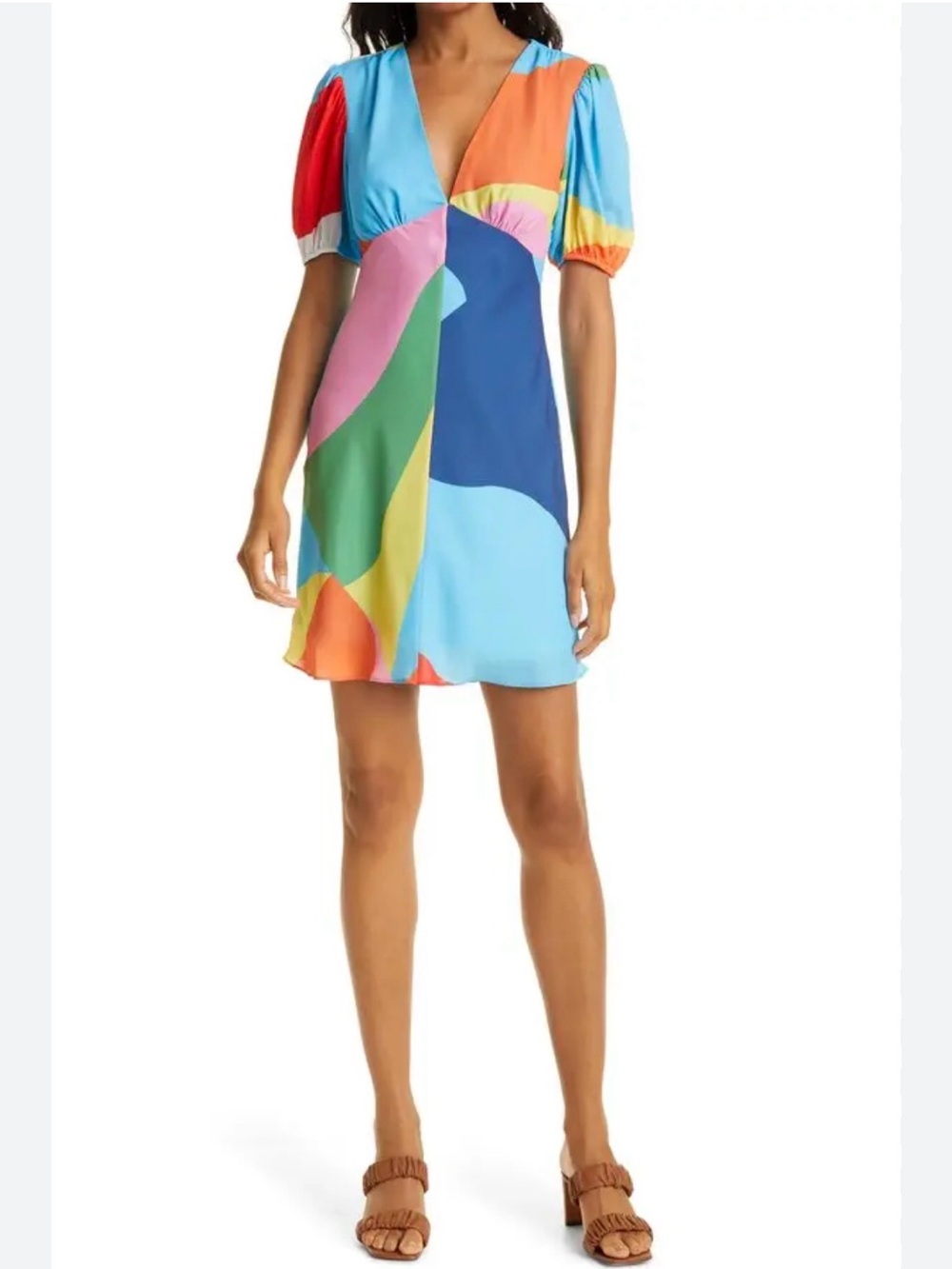STAUD Women's Milla Mini Dress in Capri Coastal Marble
